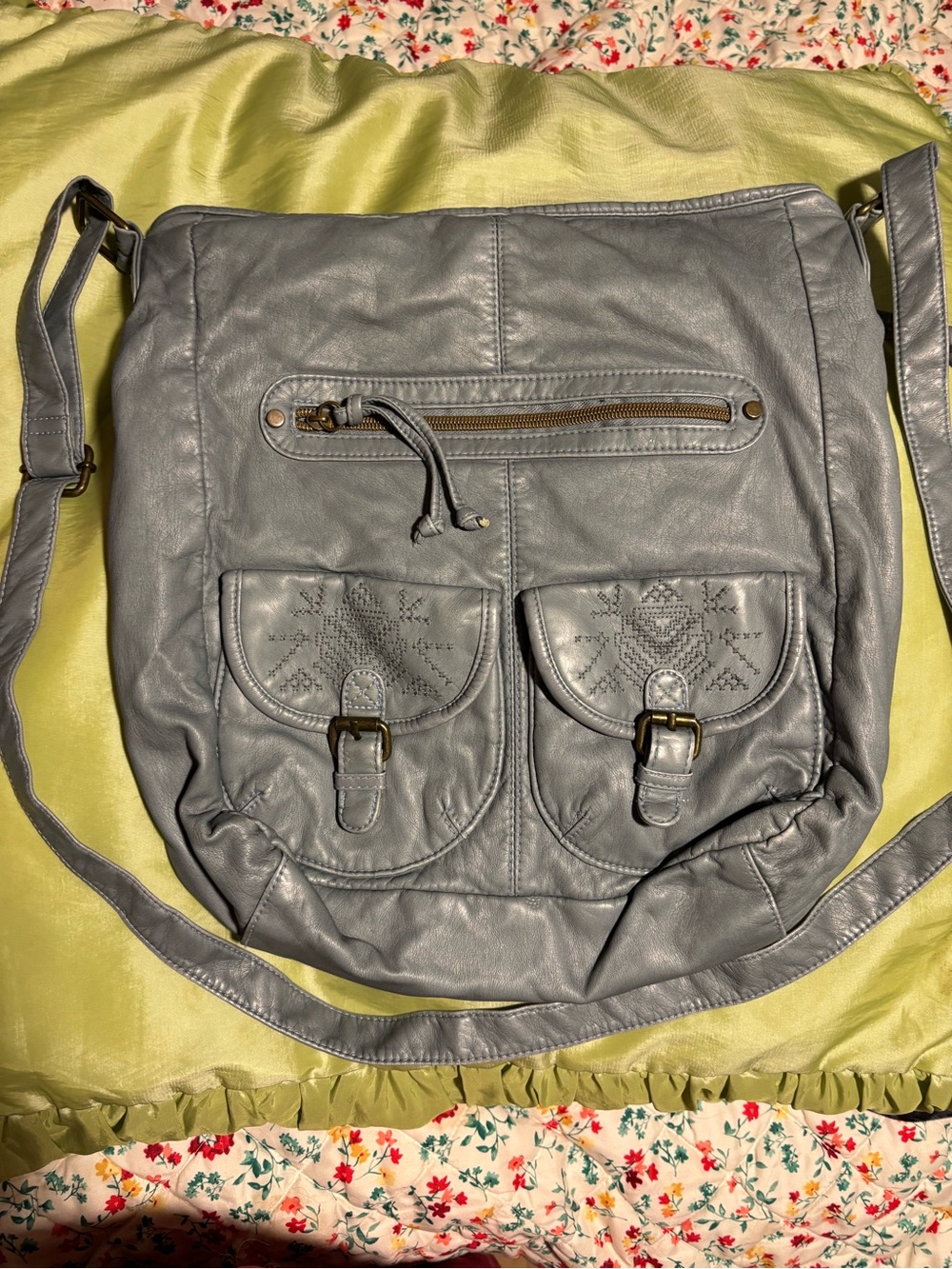 T-Shirt & Jeans Gray Women's Crossbody Bag with Front Pockets